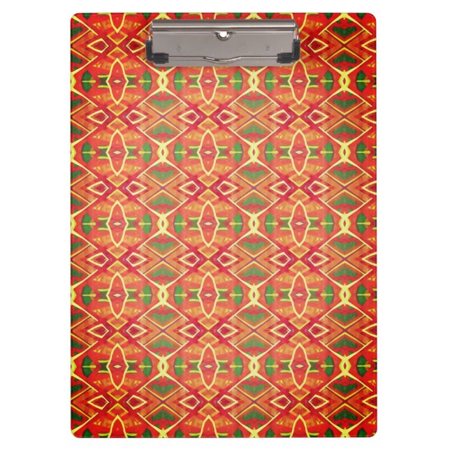 Carpeta De Pinza patrón naranja y verde (Anverso)