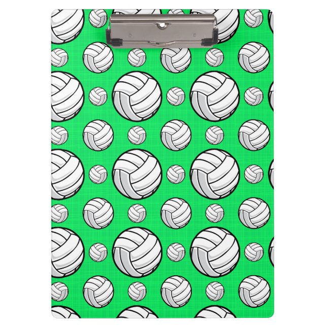 Carpeta De Pinza Patrón Neon Green Volleyball (Anverso)