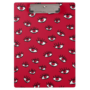 Carpeta De Pinza Patrón Ojos Rojos - Horror Estética Gótica