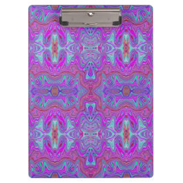 Carpeta De Pinza Patrón ondulado mármol trippy magenta y azul