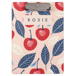 Carpeta De Pinza Patrón personalizado de cerezo y hoja monograma