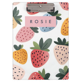Carpeta De Pinza Patrón personalizado de fresa de fruta