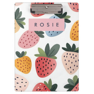 Carpeta De Pinza Patrón personalizado de fresa de fruta