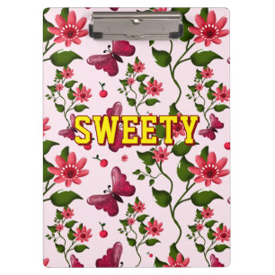 Carpeta De Pinza Patrón personalizado de mariposa floral