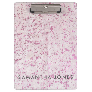 Carpeta De Pinza Patrón Piel de vaca rosa