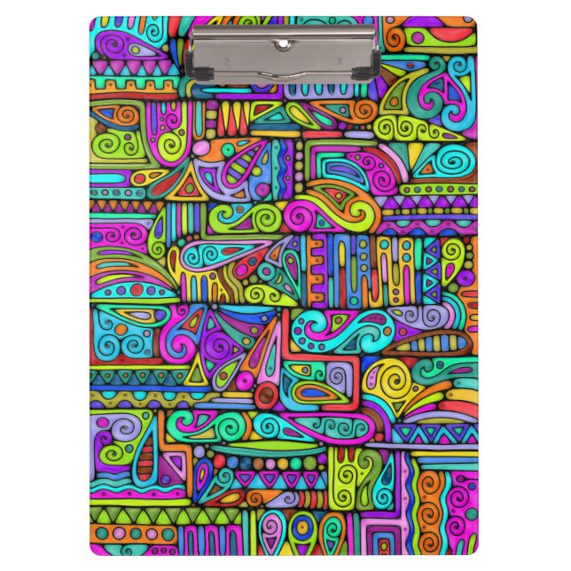 Carpeta De Pinza Patrón Pintado A Mano Y Digitalmente Art. 5 (Anverso)