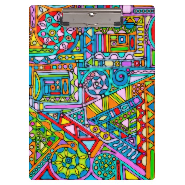 Carpeta De Pinza Patrón Pintado A Mano Y Digitalmente Art 53 (Anverso)