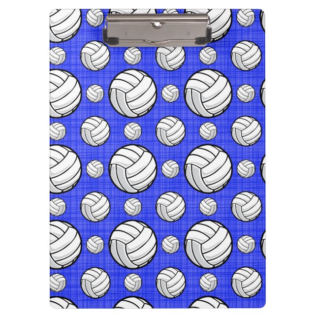 Carpeta De Pinza Patrón real de voleibol azul (Anverso)