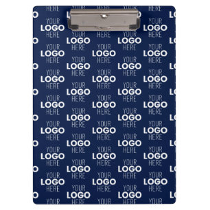 Carpeta De Pinza Patrón repetitivo de su logotipo o imagen Azul M