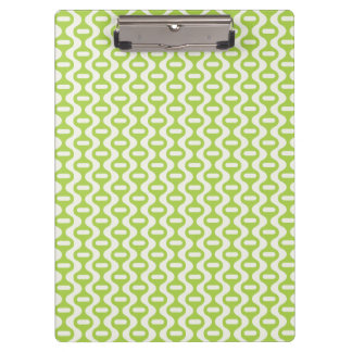 Carpeta De Pinza Patrón Retro De Onda Verde Lime