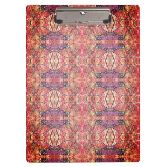 Carpeta De Pinza Patrón rosa y púrpura (Anverso)