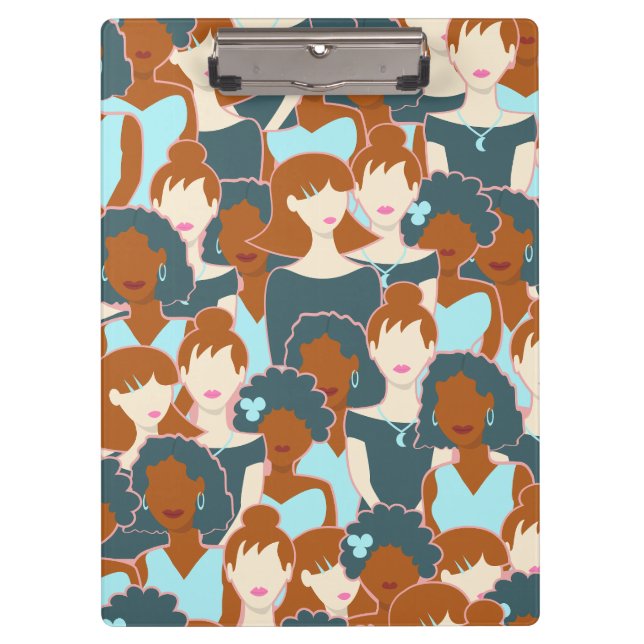 Carpeta De Pinza Patrón sin fisuras con chicas negros y chicas blan (Anverso)