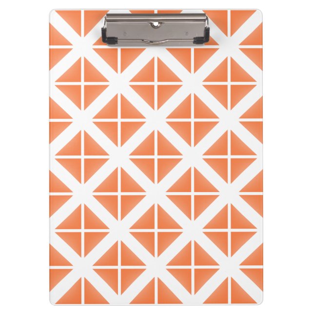 Carpeta De Pinza Patrón triangular de moda naranja (Anverso)