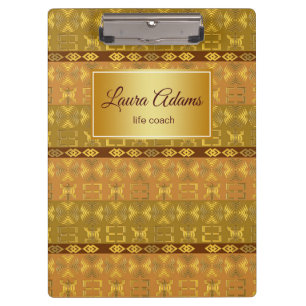 Carpeta De Pinza Patrón tribal étnico africano. Símbolos de Adinkra