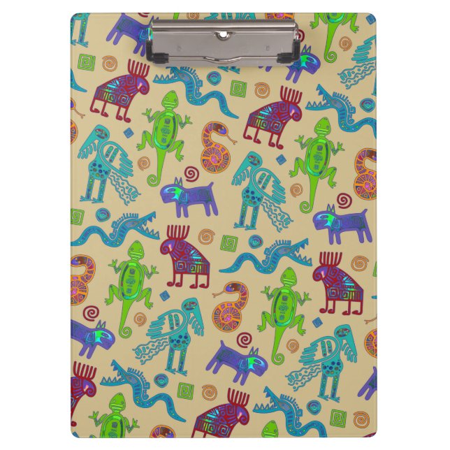 Carpeta De Pinza Patrón tribal primista de cultura africana mexican (Anverso)