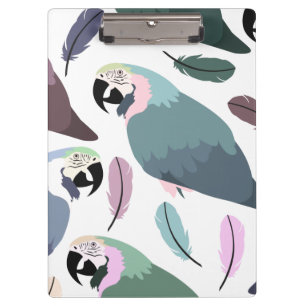 Carpeta De Pinza Patrón Tropical de Loros Modernos
