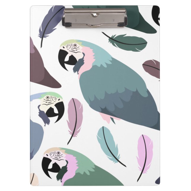 Carpeta De Pinza Patrón Tropical de Loros Modernos (Anverso)