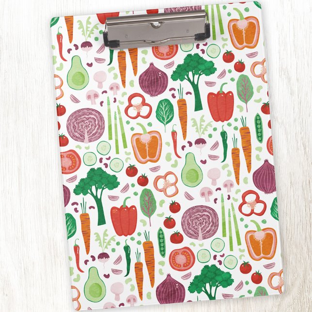 Carpeta De Pinza Patrón vegetal moderno (Fun vegetable food pattern clipboard)