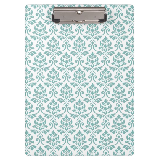 Carpeta De Pinza Patrón Verde azulado de Feuille Damask (Anverso)