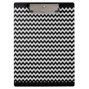 Carpeta De Pinza Patrón Zigzag de cheurón negro y blanco