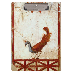 Carpeta De Pinza Pavo real sobre pintura antigua romana fresca
