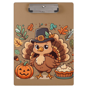 Carpeta De Pinza Pavo y calabaza lindos de dibujos animados para el