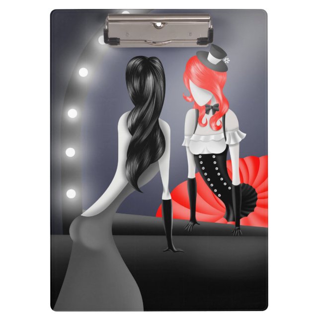 Carpeta De Pinza Payasa Bailarina Excéntrica reflejo Rojo  (Anverso)