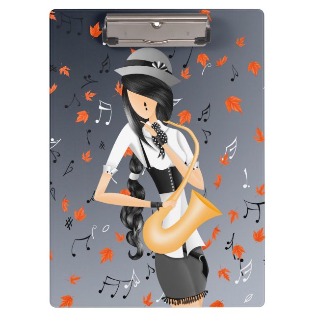 Carpeta De Pinza Payasos saxofonistas de otoño (Anverso)