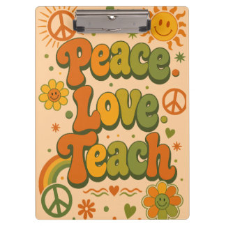 Carpeta De Pinza Paz Amor Enseña Maestro Inspirador