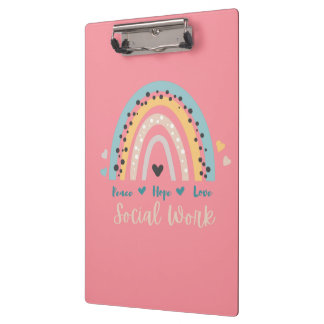 Carpeta De Pinza Peace Hope Love Social Work Clipboard