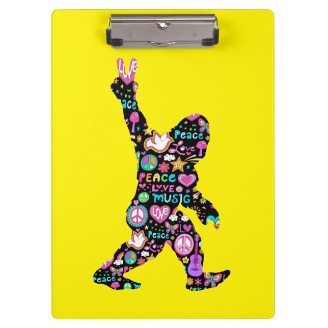 Carpeta De Pinza Peace Love Bigfoot Hippie Funny Bigfoot Lover (Anverso)