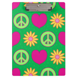 Carpeta De Pinza Peace Love Daisies
