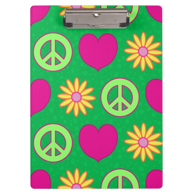 Carpeta De Pinza Peace Love Daisies (Anverso)