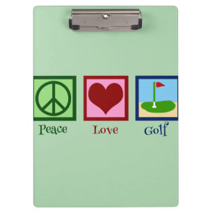 Carpeta De Pinza Peace Love Golf (verde)