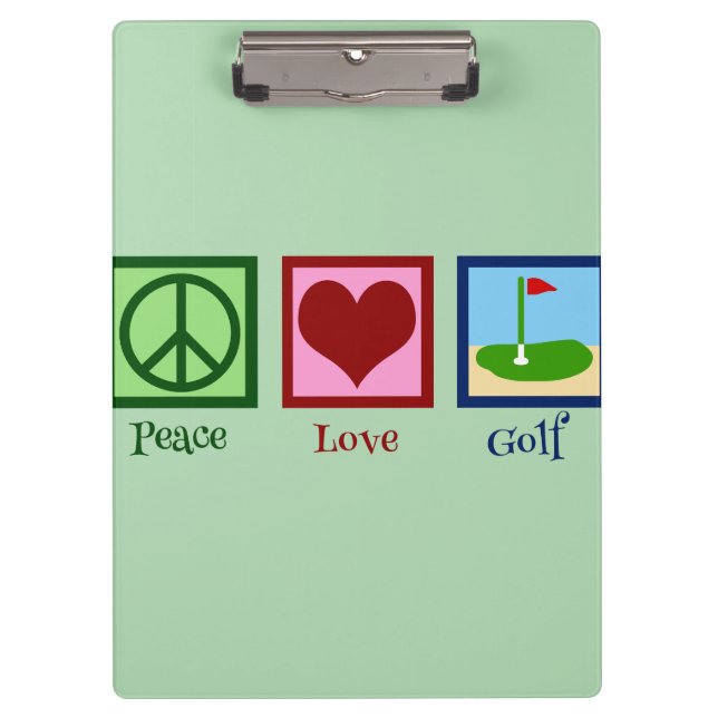 Carpeta De Pinza Peace Love Golf (verde) (Anverso)