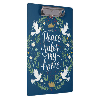 Carpeta De Pinza Peace Rules My Home