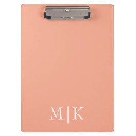 Carpeta De Pinza Peach y White | Monograma moderno