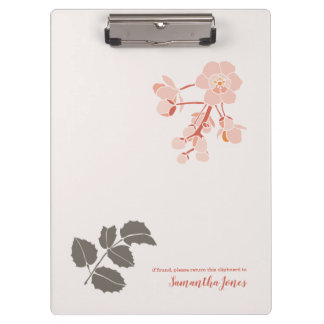 Carpeta De Pinza Peachy Pink Oregon Grape Flower Letterhead