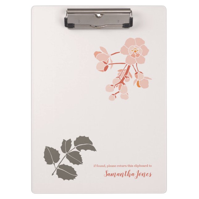 Carpeta De Pinza Peachy Pink Oregon Grape Flower Letterhead (Anverso)