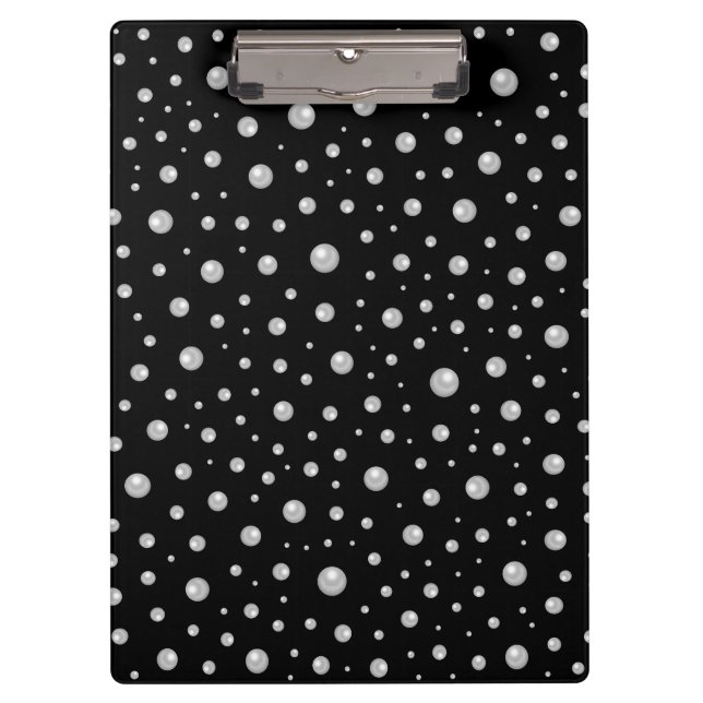 Carpeta De Pinza Pearl Pattern on Black Background (Anverso)