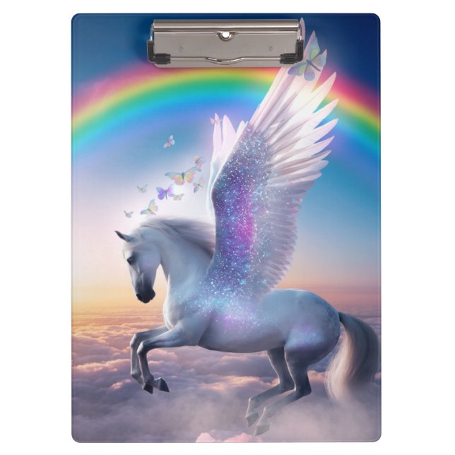 Carpeta De Pinza Pegaso con Arcoíris (Anverso)