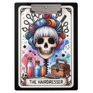 Carpeta De Pinza Peluquera Tarot Esqueleto – Salón Gótico