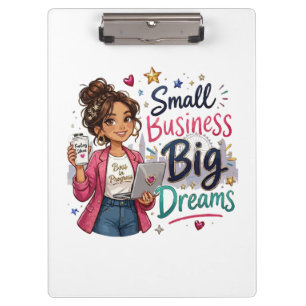 Carpeta De Pinza Pequeña Empresa Grandes Sueños Chica Emprendedora