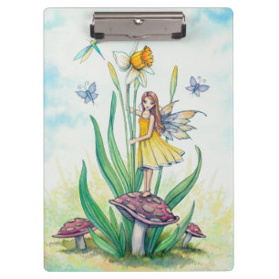 Carpeta De Pinza Pequeña fantasía de hadas con narcisos arte