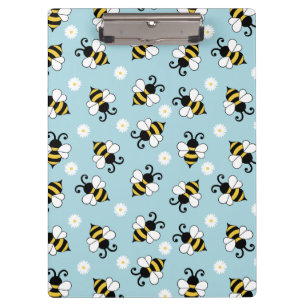 Carpeta De Pinza Pequeñas abejas y flores de margarita