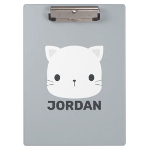 Carpeta De Pinza Pequeño gato con nombre personalizado