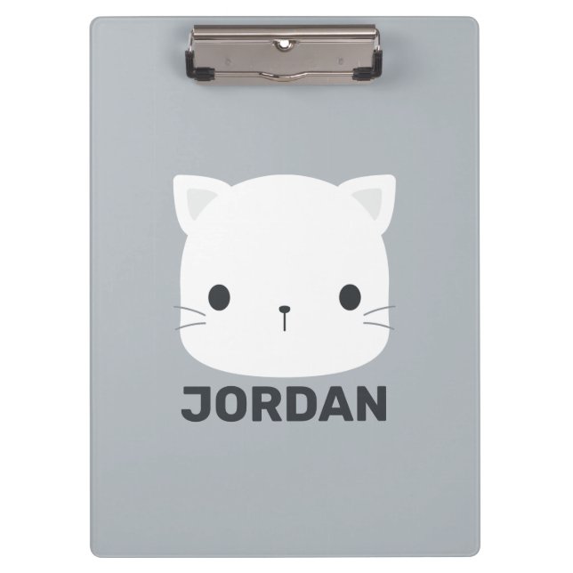 Carpeta De Pinza Pequeño gato con nombre personalizado (Anverso)