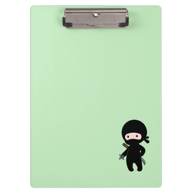Carpeta De Pinza Pequeño nombre personalizado Ninja en verde (Anverso)