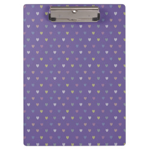 Carpeta De Pinza Pequeños corazones de polka en morado ultrvioleta