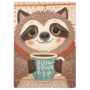 Carpeta De Pinza Perezoso de dibujos animados lindo con ojos somnol